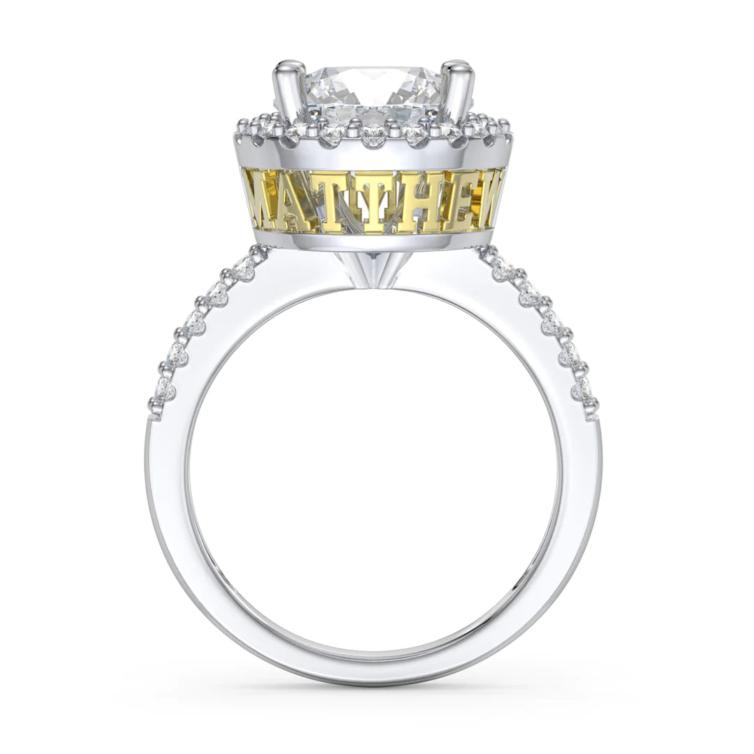Premium Personalised Moissanite Names Ring