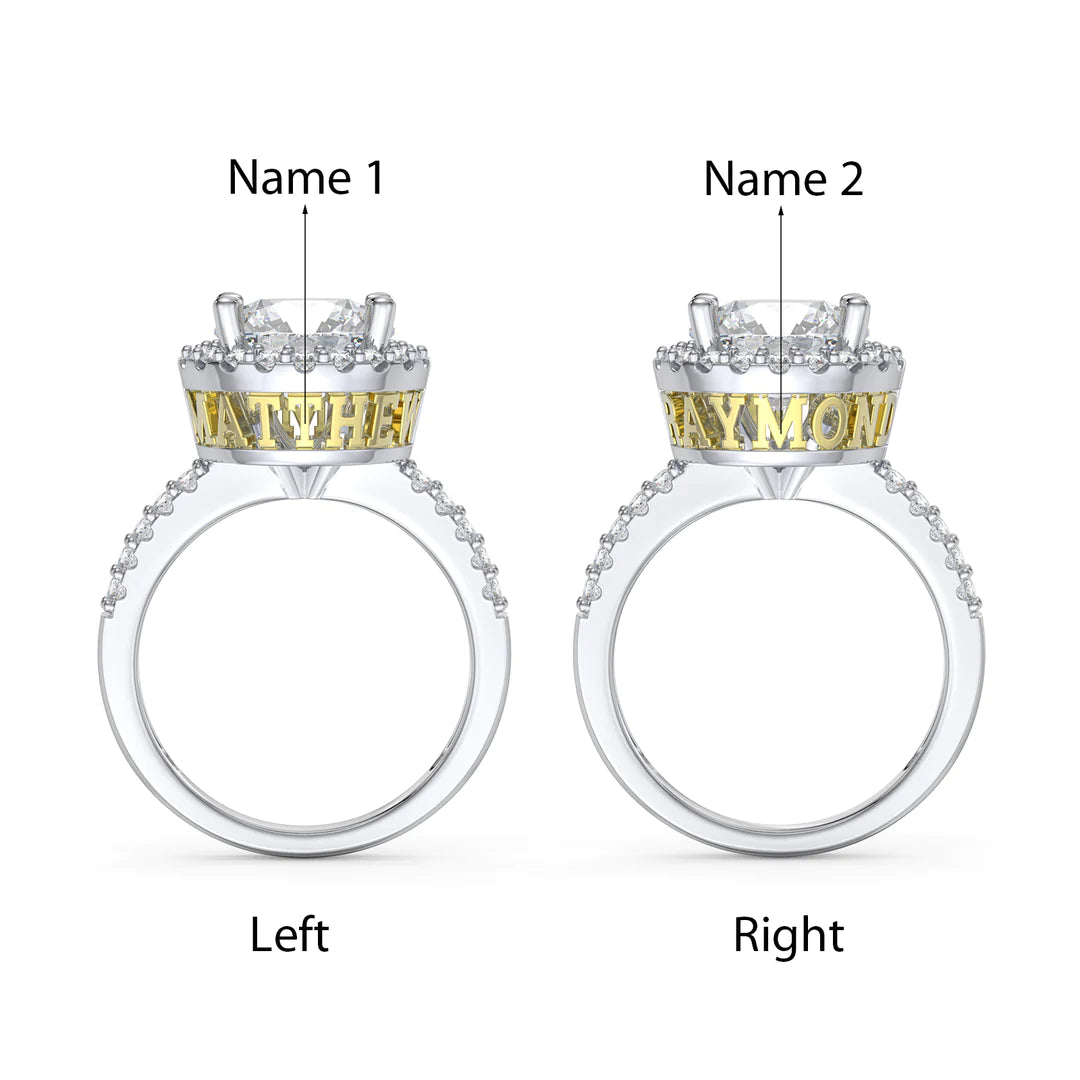 Premium Personalised Moissanite Names Ring