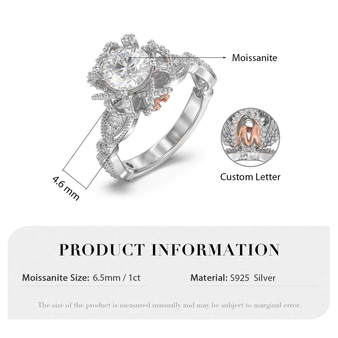 Premium Personalised Moissanite Initials Ring