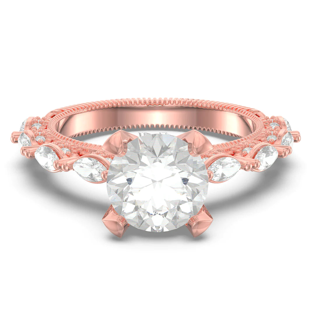 Premium Personalised Rose Gold Plated Moissanite Initials & Birthstones Ring