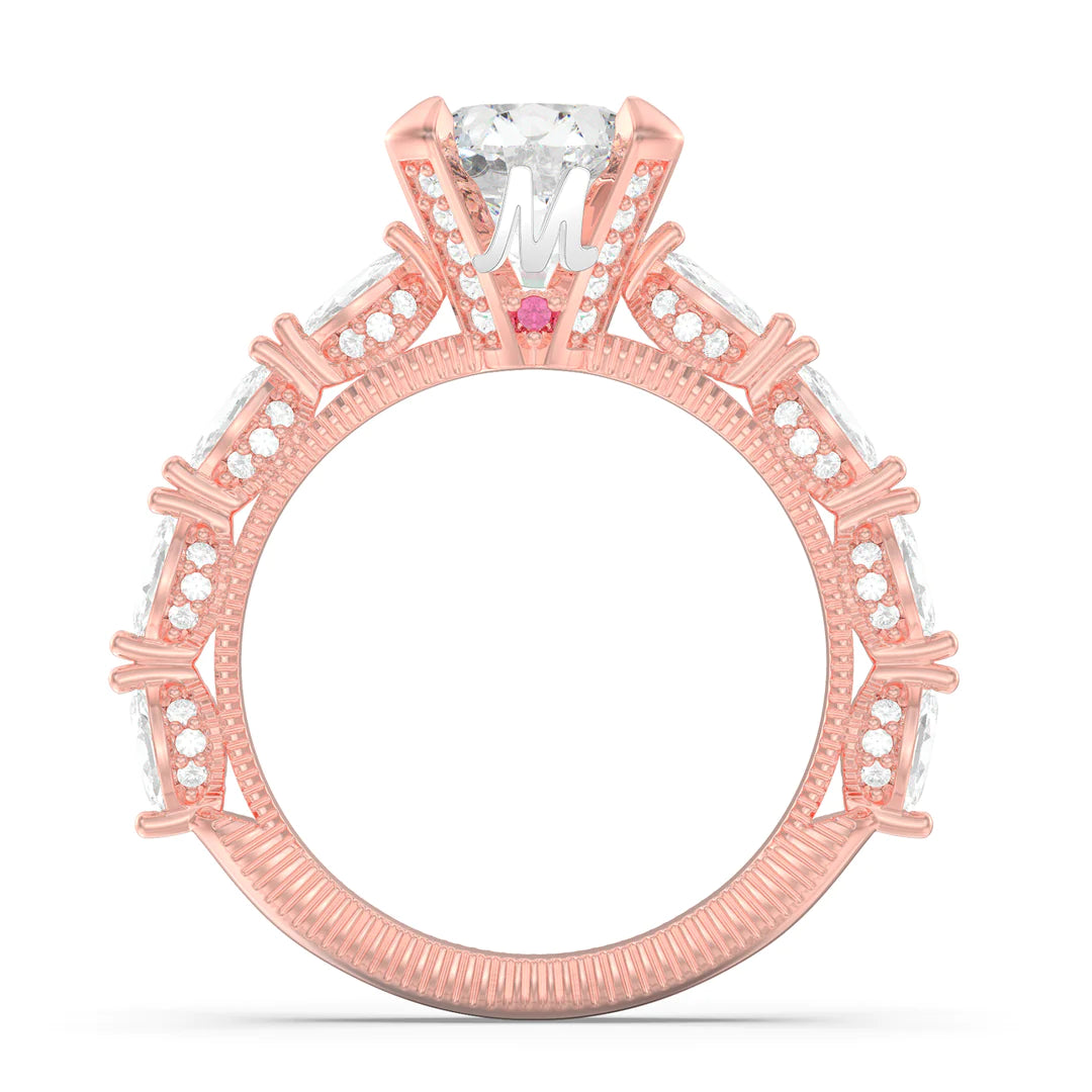 Premium Personalised Rose Gold Plated Moissanite Initials & Birthstones Ring