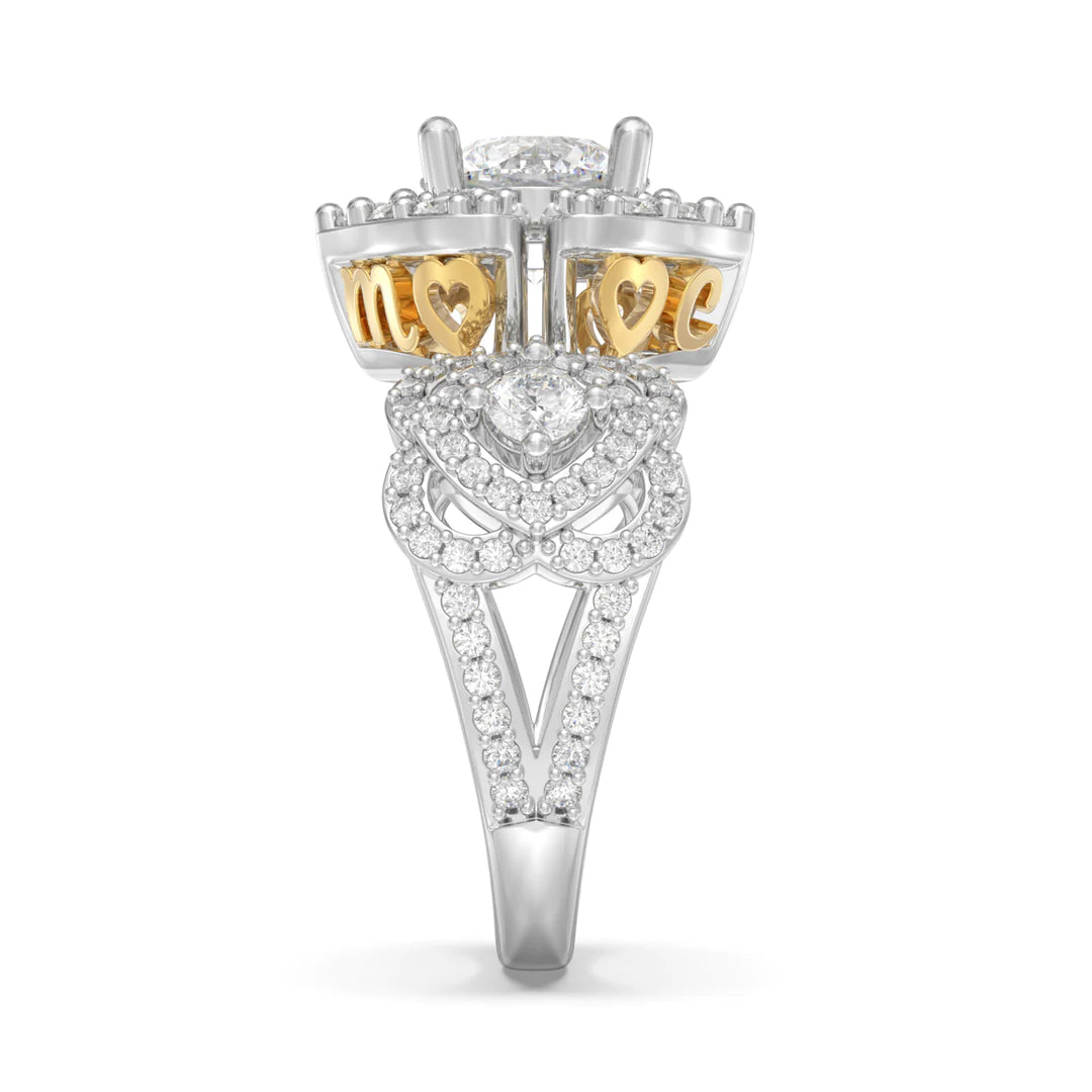 Premium Personalised Moissanite Initials & Birthstones Ring