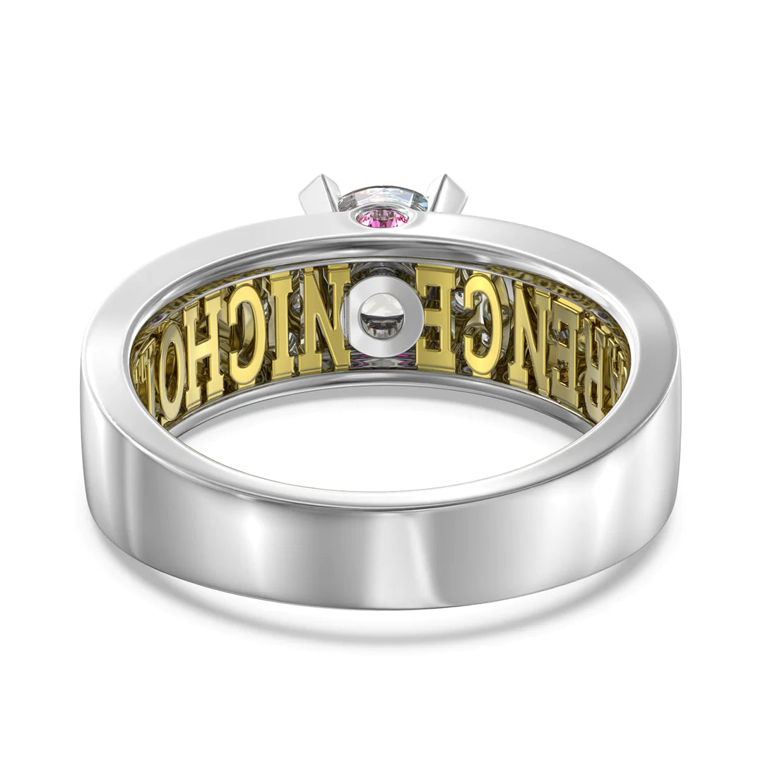 Premium Personalised Moissanite Initials Names & Birthstones Ring