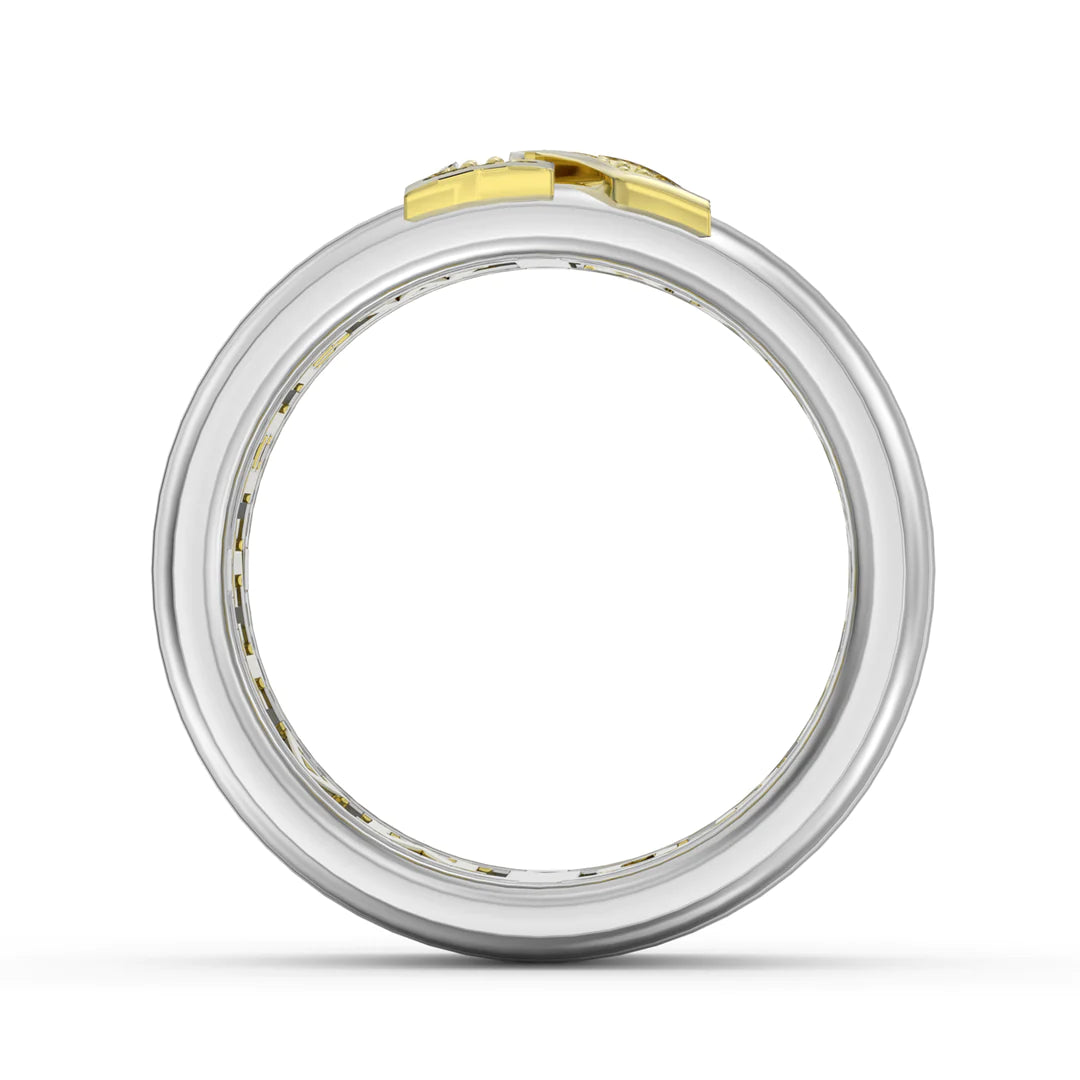 Premium Personalised Couples Initial & Names Band Ring