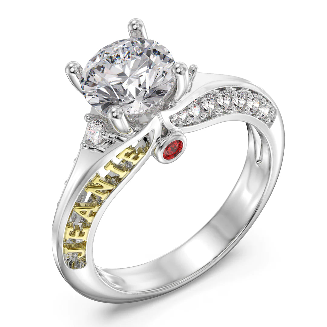 Premium Personalised Moissanite Names Birthstones Ring Custom Jewellery Australia