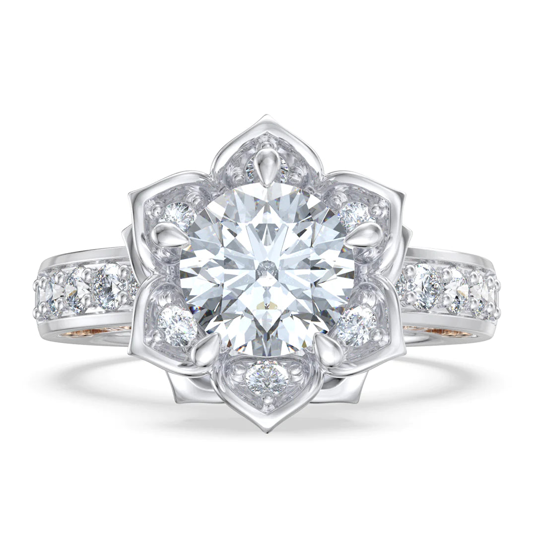 Premium Personalised Moissanite Flower Names Ring
