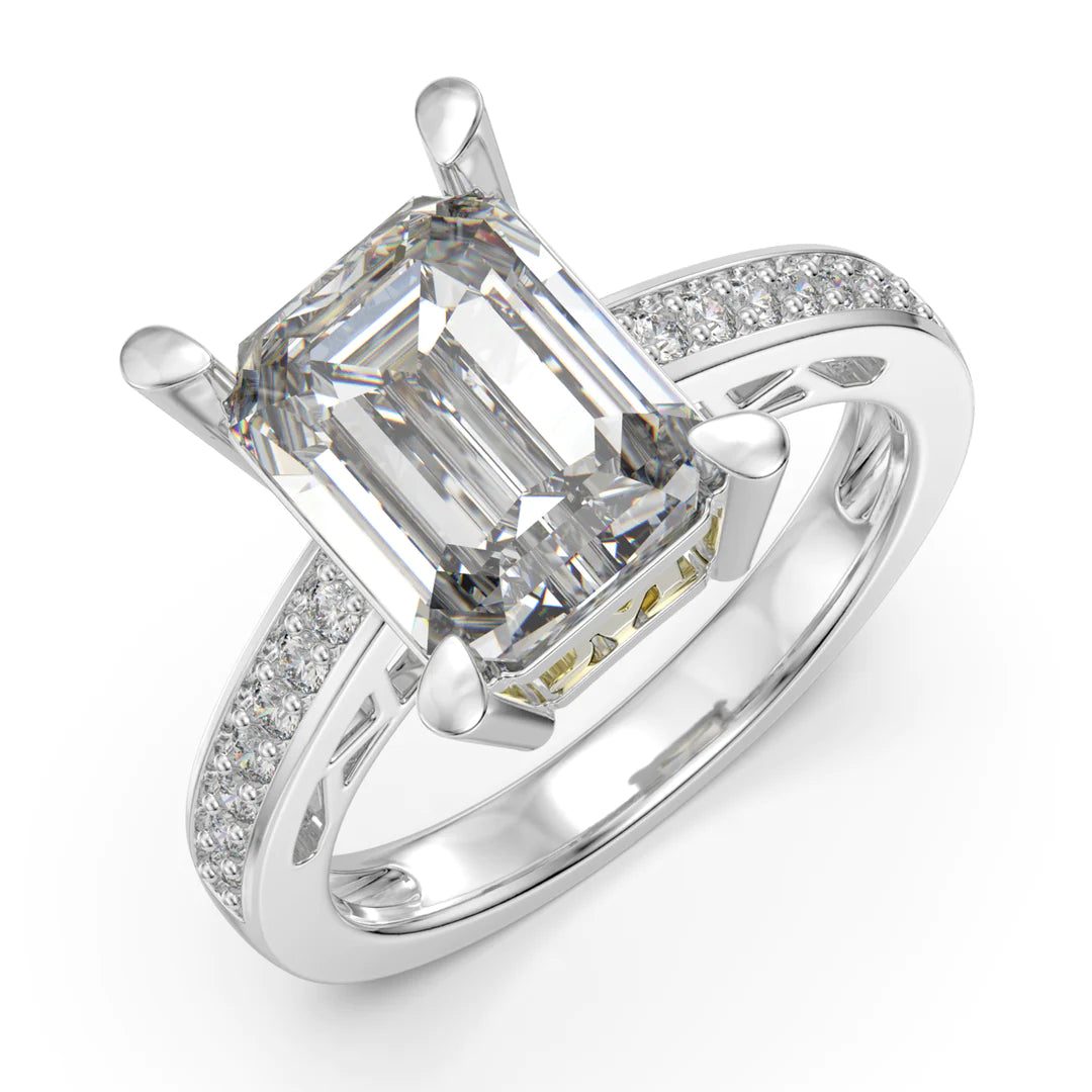 Premium Personalised Moissanite Princess Cut Initials Ring