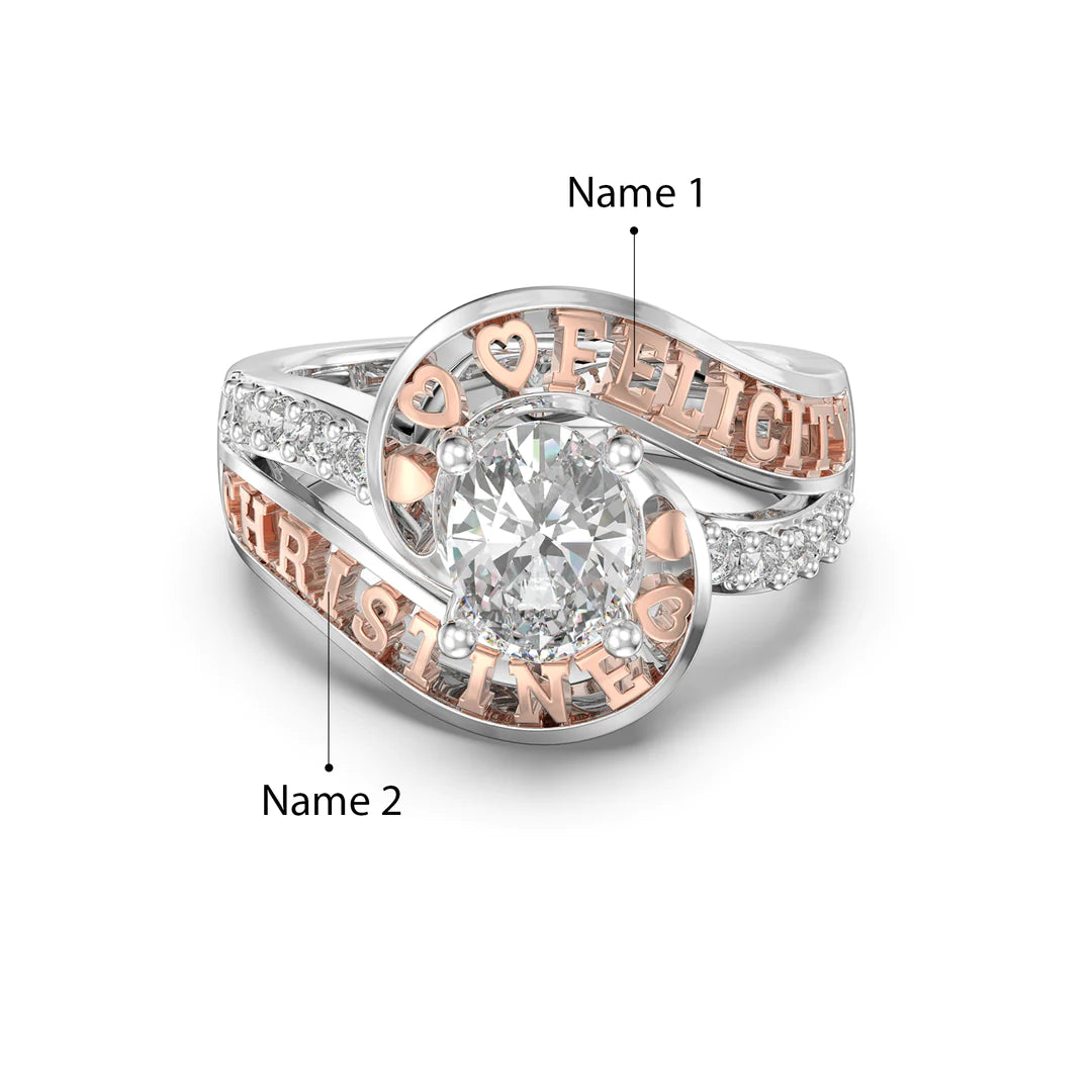 Premium Personalised Moissanite Names Ring