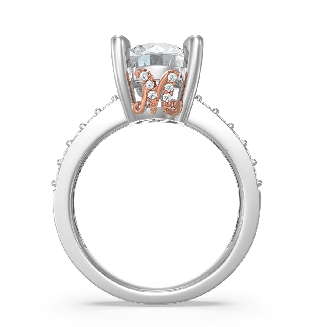 Premium Personalised Moissanite Bridal Initials & Number Ring Set