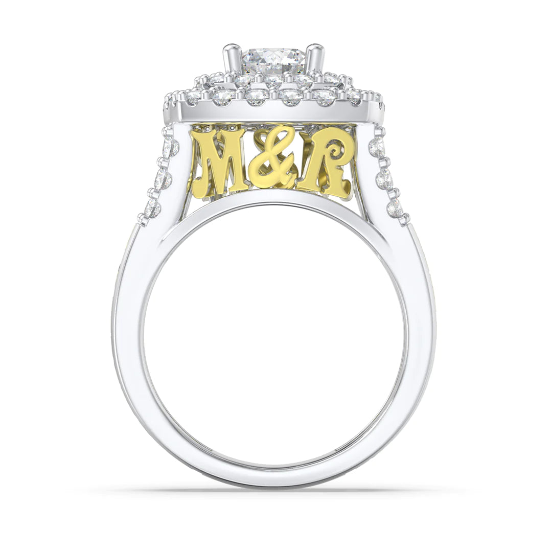 Premium Personalised Moissanite Names & Initials Ring