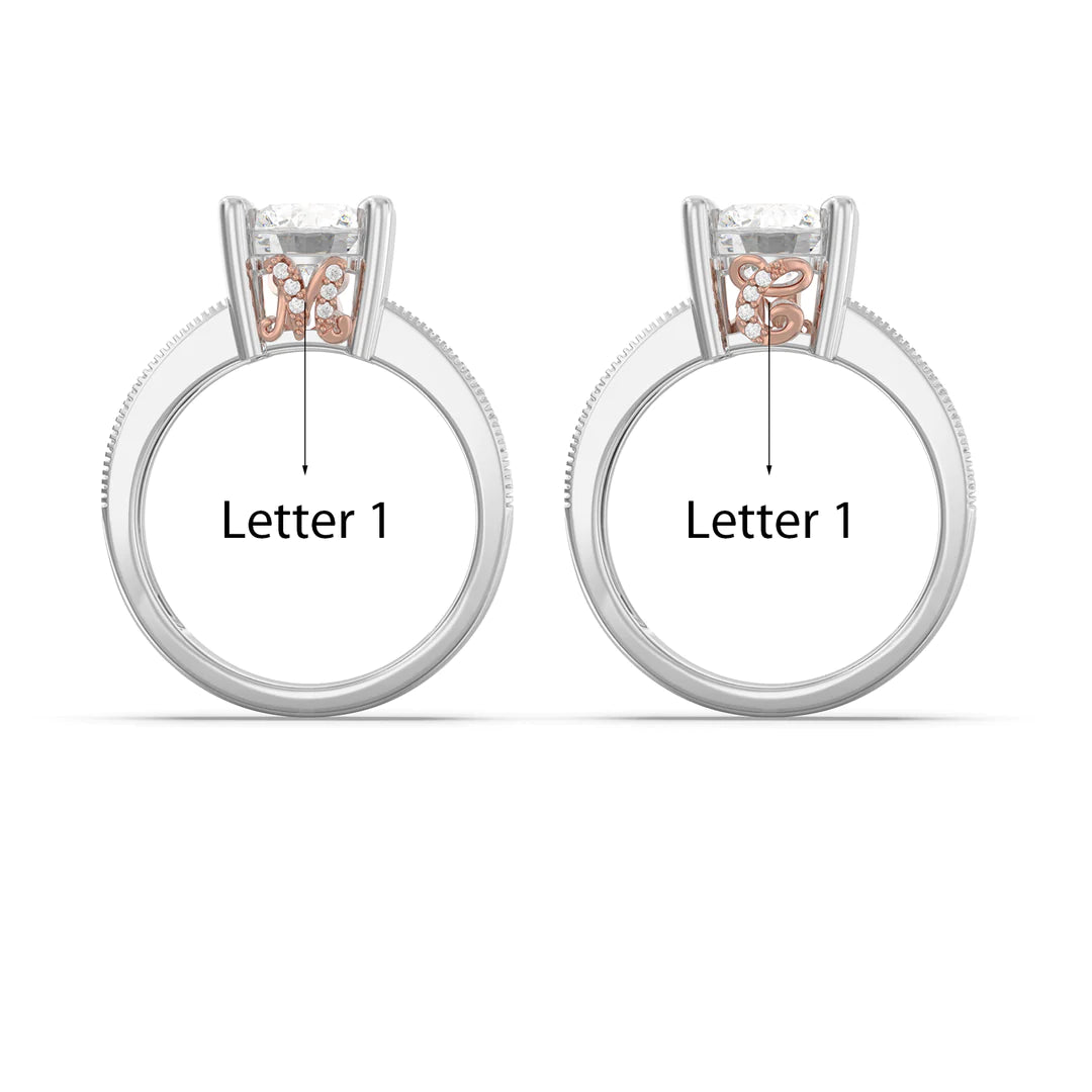 Premium Personalised Moissanite Initials Ring