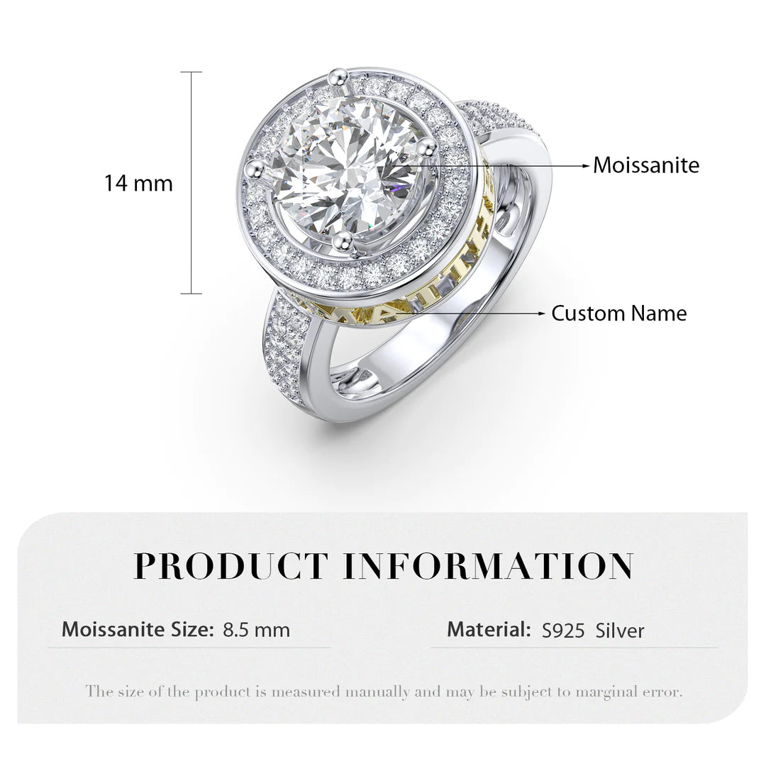 Premium Personalised Moissanite Names Ring