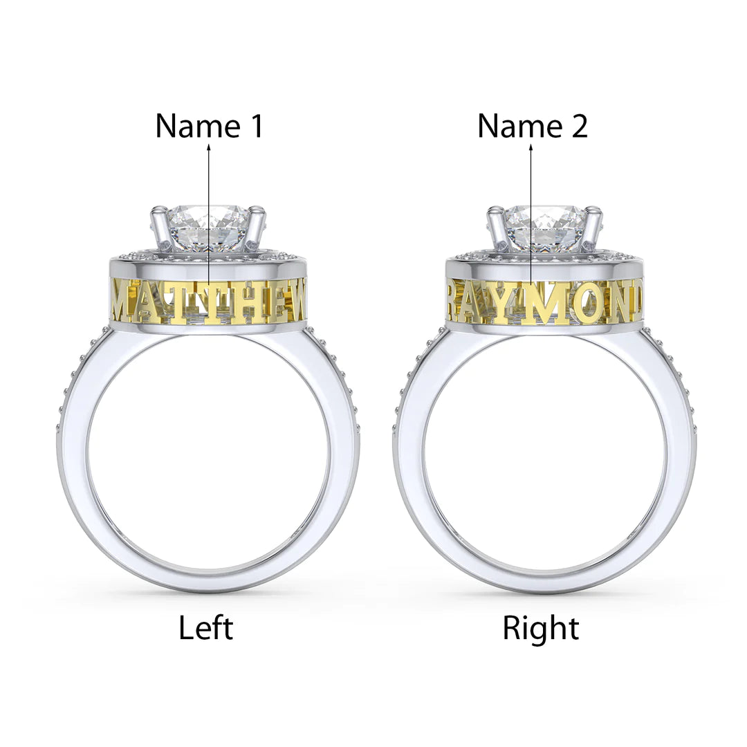 Premium Personalised Moissanite Names Ring