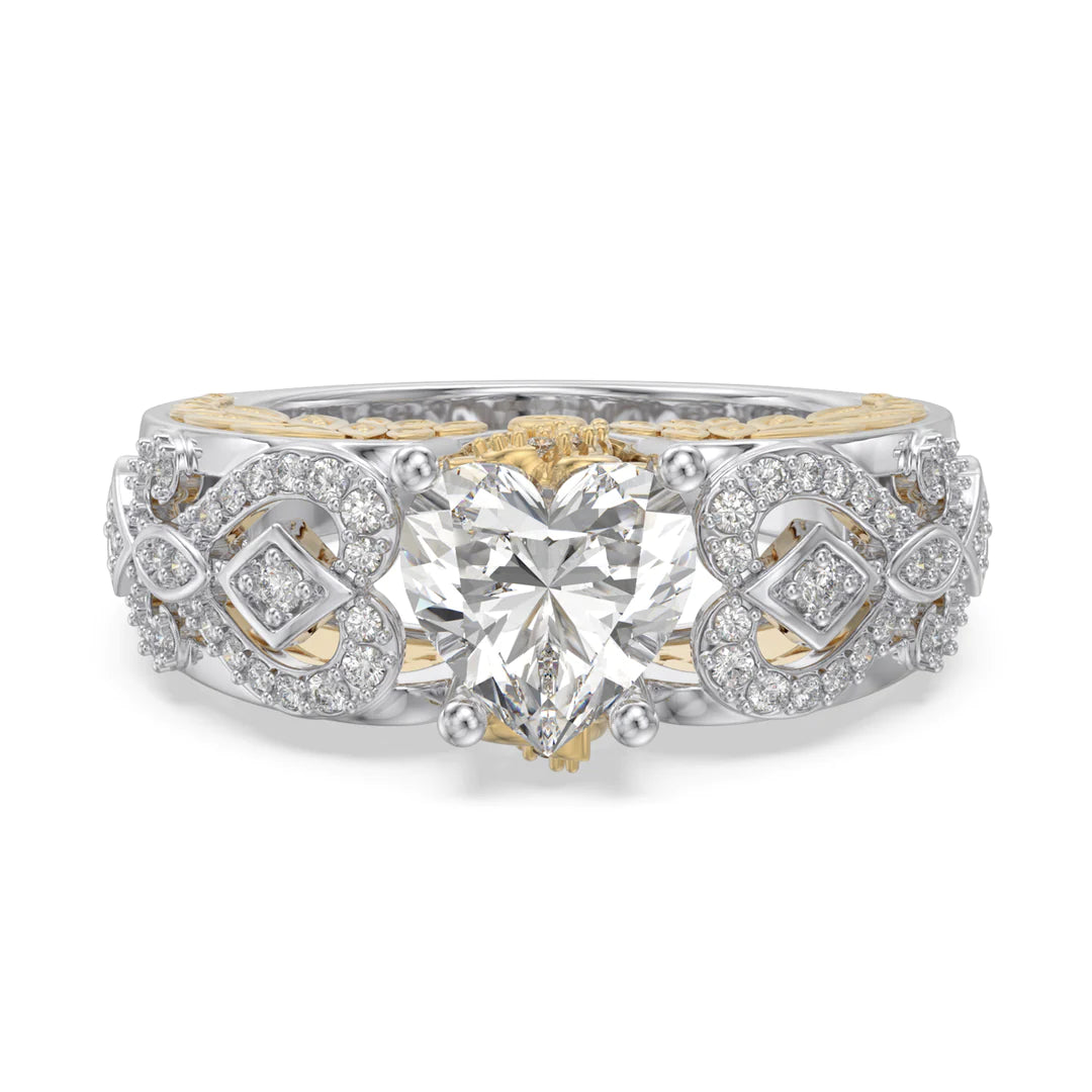 Premium Personalised Moissanite Angel Wings Initial & Birthstones Ring