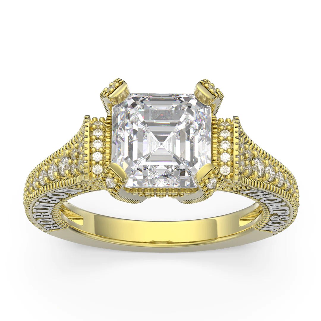 Premium Personalised Gold Plated Moissanite Names Ring