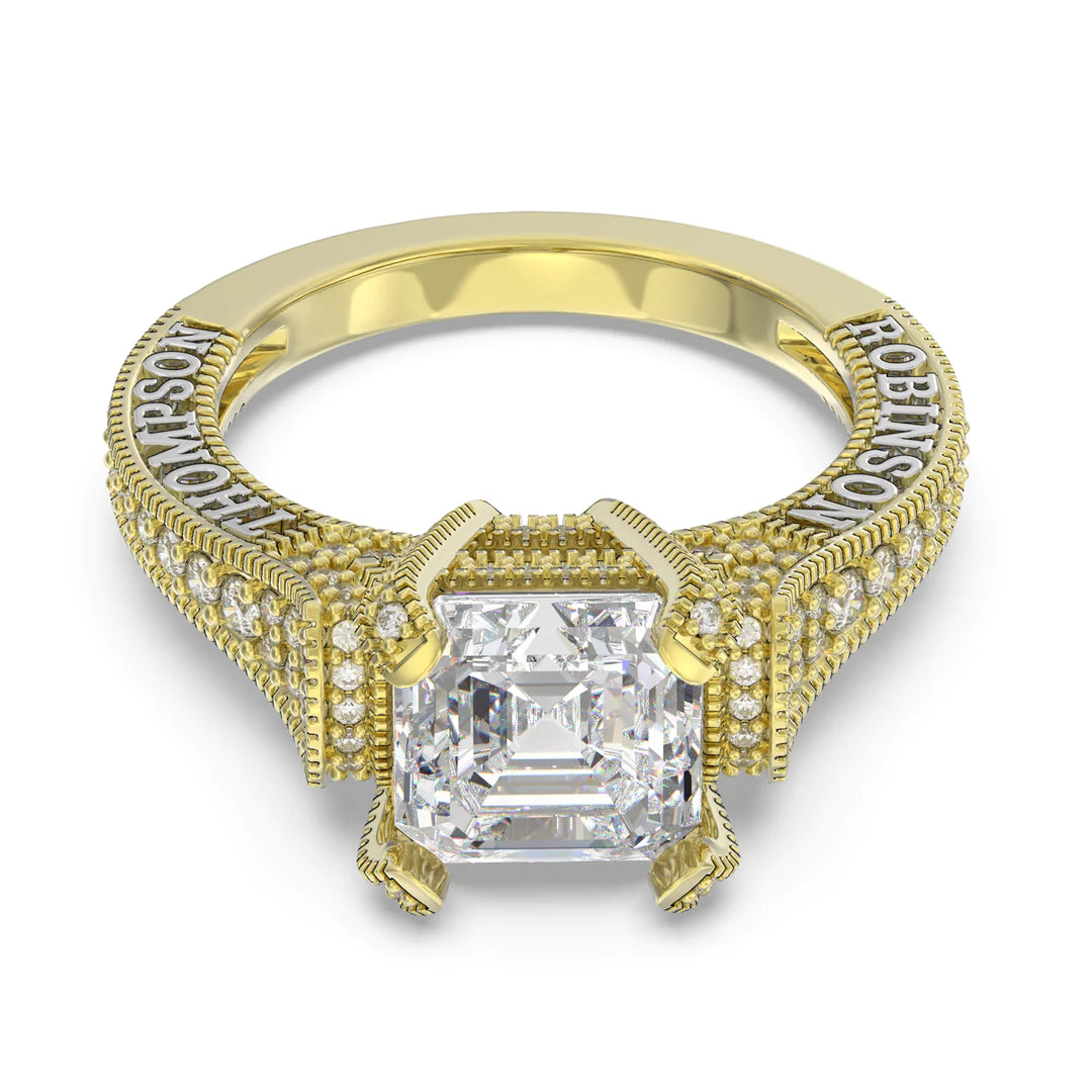 Premium Personalised Gold Plated Moissanite Names Ring