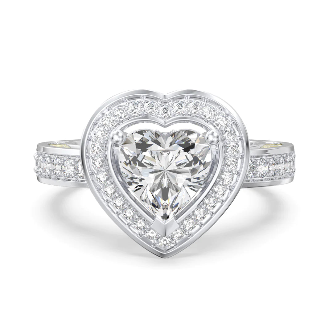 Premium Personalised Moissanite Heart Names Ring