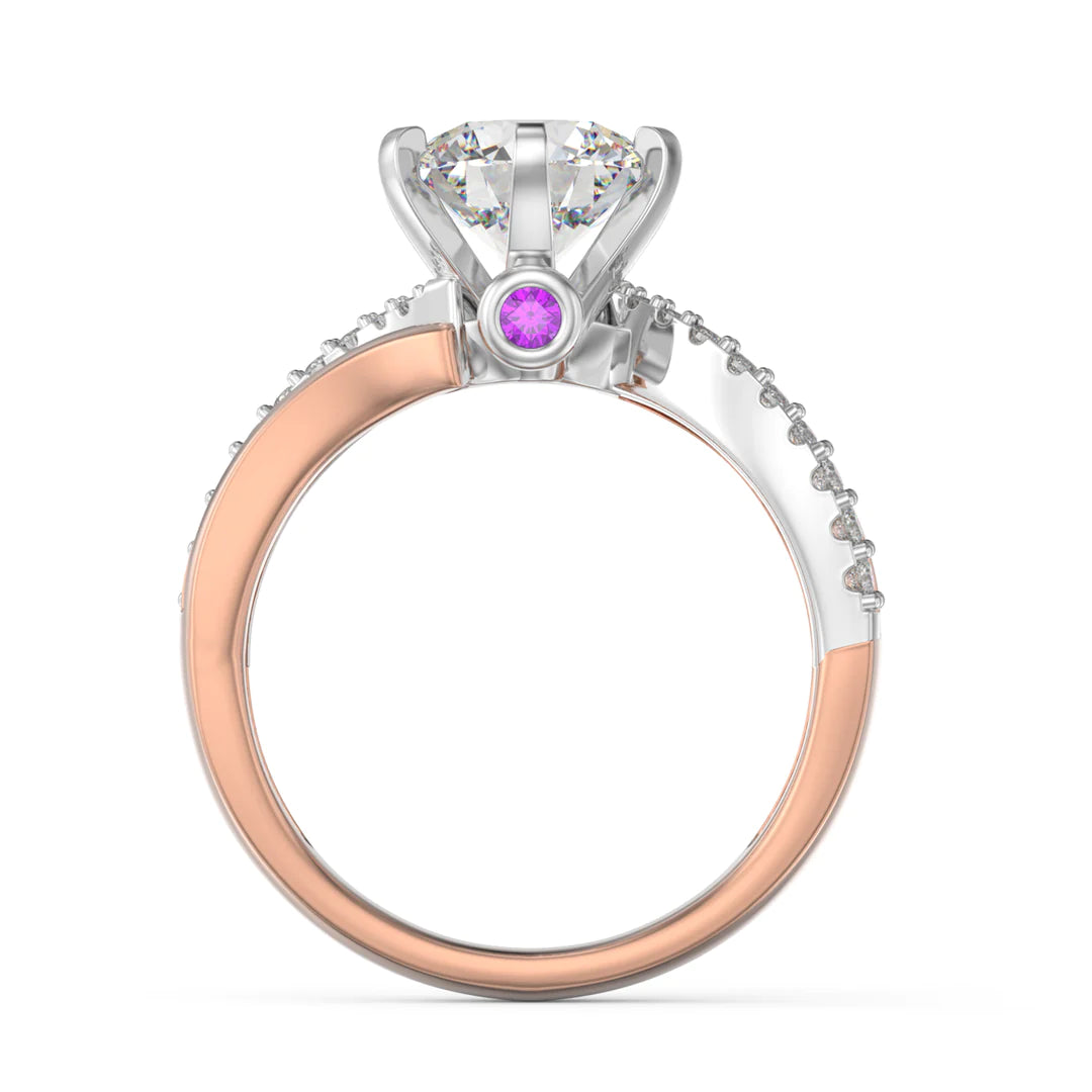 Premium Personalised Rose Gold Plated Moissanite Names & Birthstones Ring