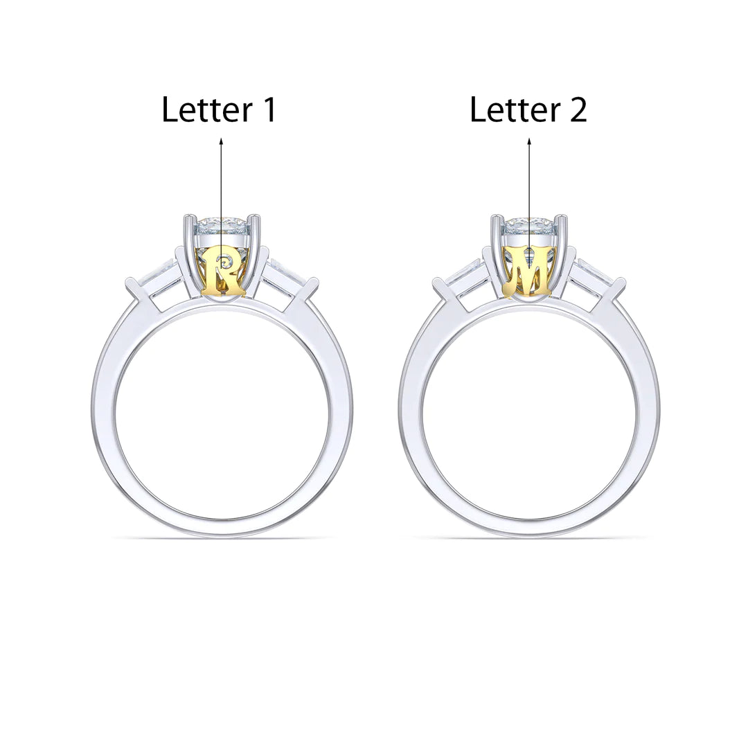 Premium Personalised Moissanite Initials Ring