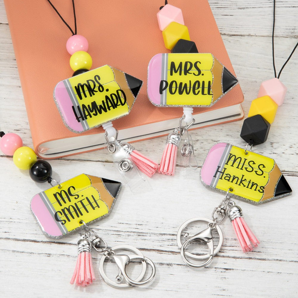 Acrylic hot sale pencil keychain