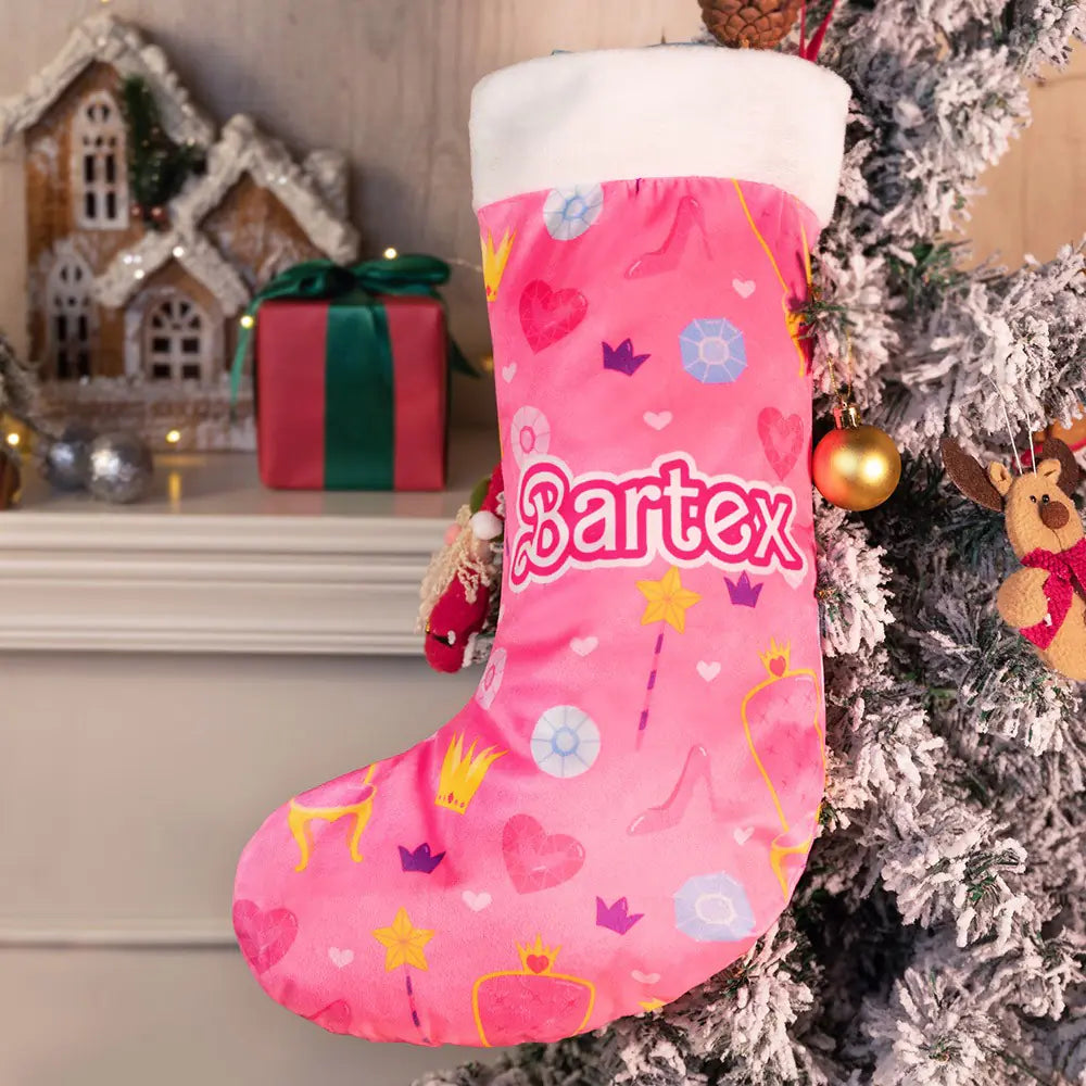 Personalised Barbie Style Name Christmas Stocking