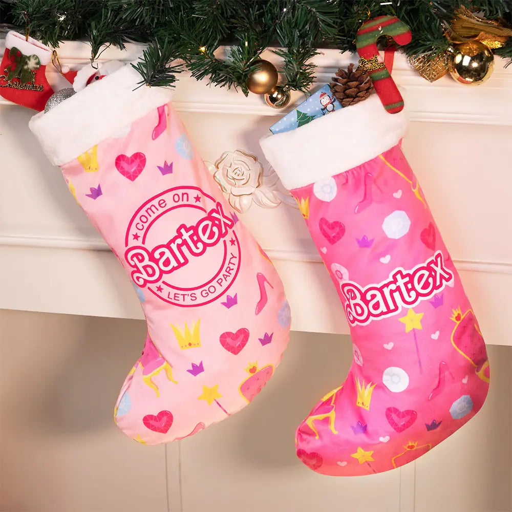 Personalised Barbie Style Name Christmas Stocking