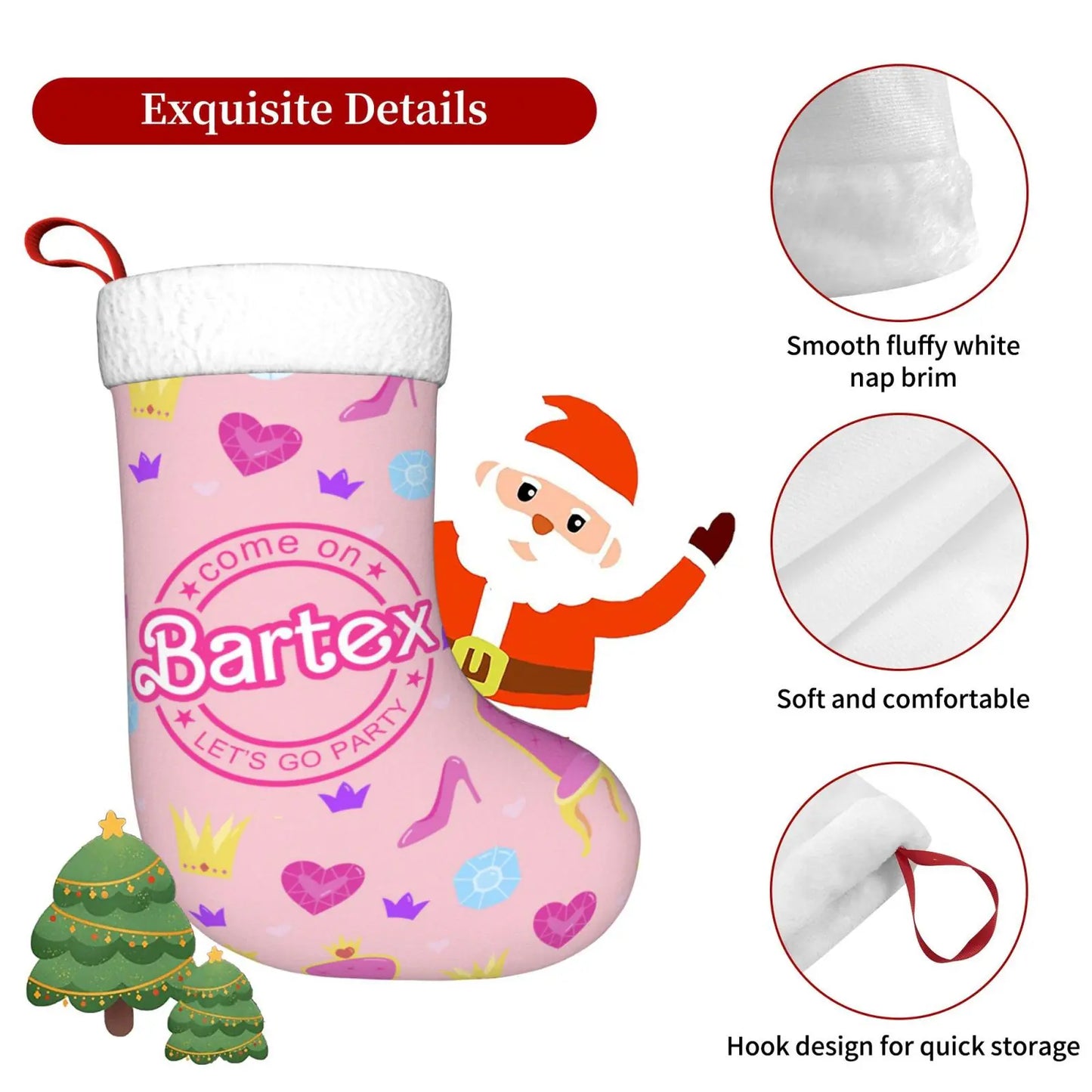 Personalised Barbie Style Name Christmas Stocking
