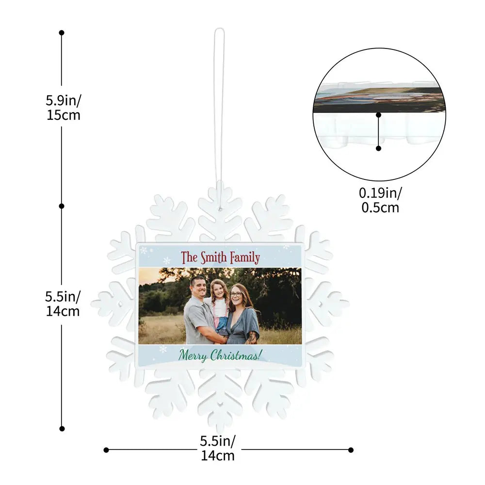 Personalised Snowflake Photo Christmas Tree Ornament
