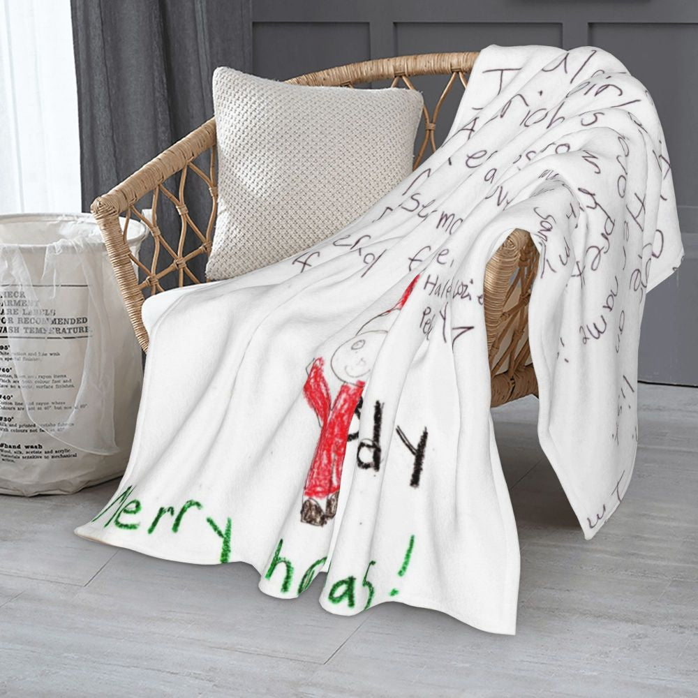 Personalised Christmas Handwritten Letter or Drawing Blanket
