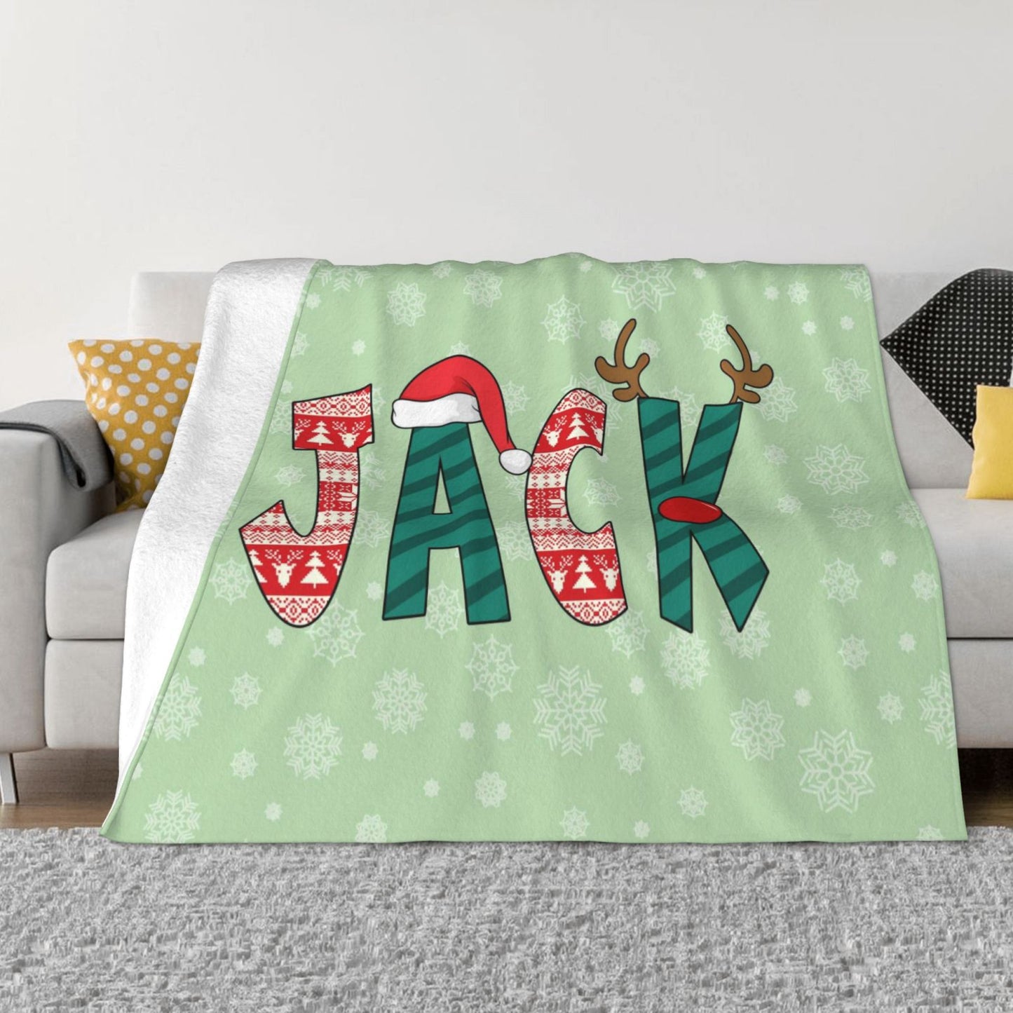 Personalised Kids Christmas Name Blanket
