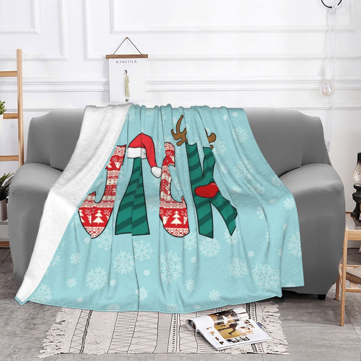 Personalised Kids Christmas Name Blanket
