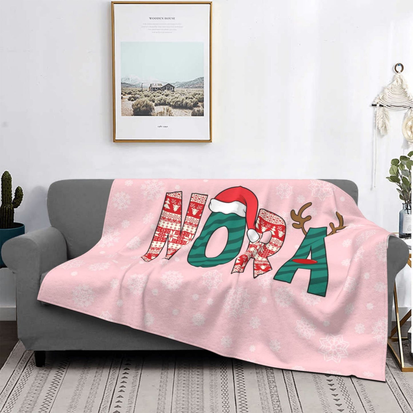 Personalised Kids Christmas Name Blanket