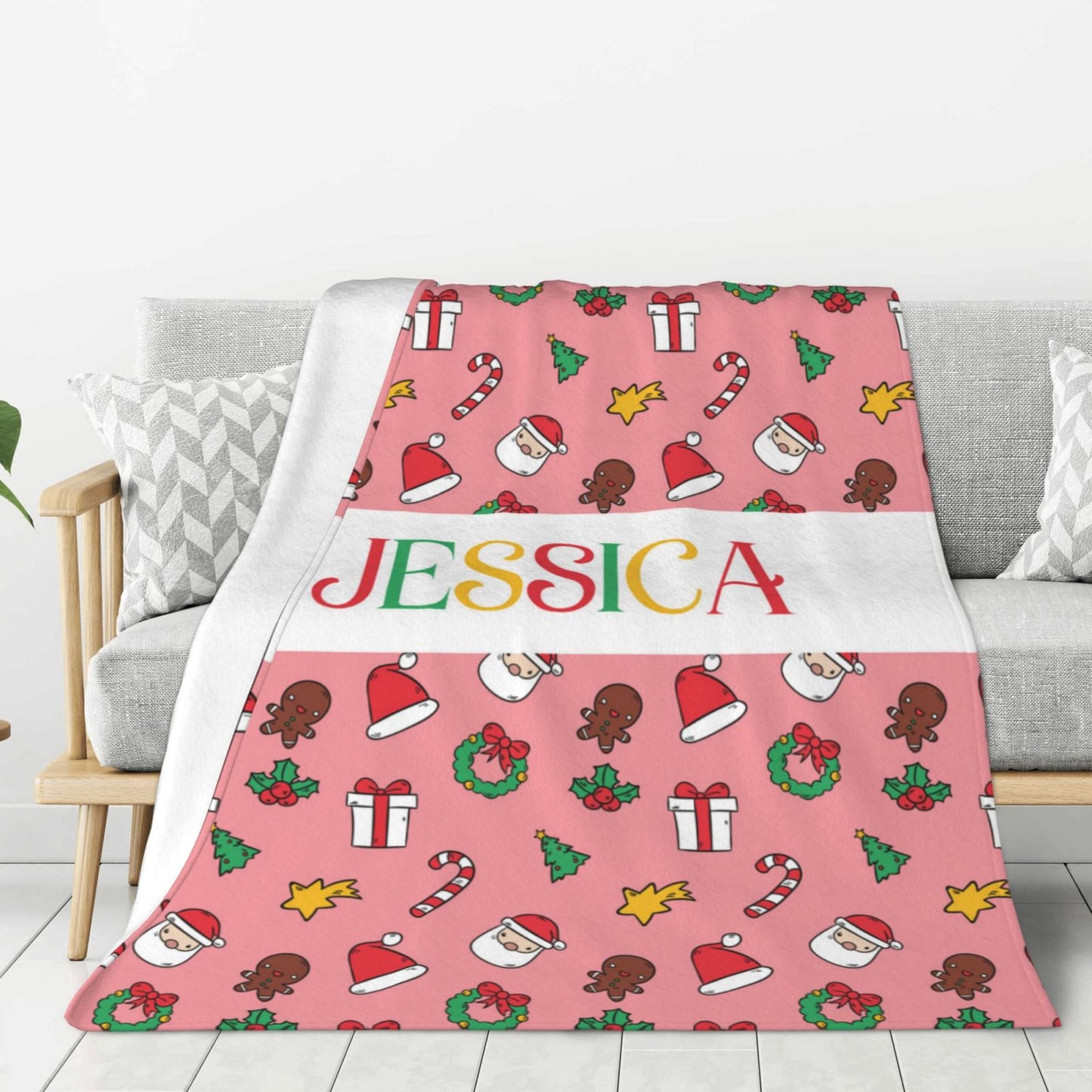 Personalised Kids Christmas Name Blanket