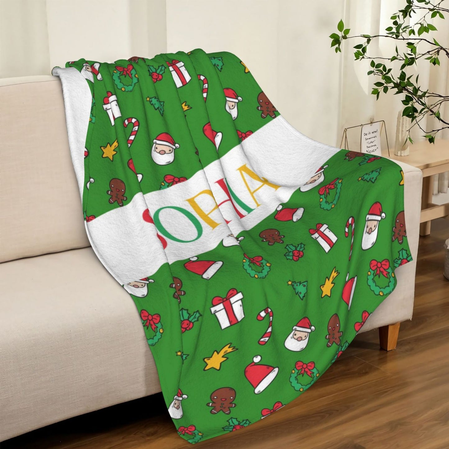Personalised Kids Christmas Name Blanket
