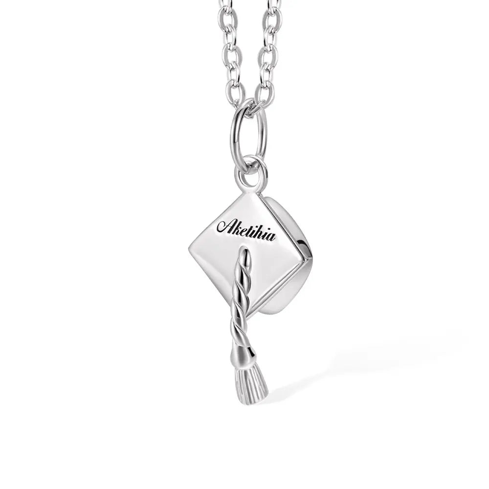 Personalised Graduation Mortar Board Hat Necklace