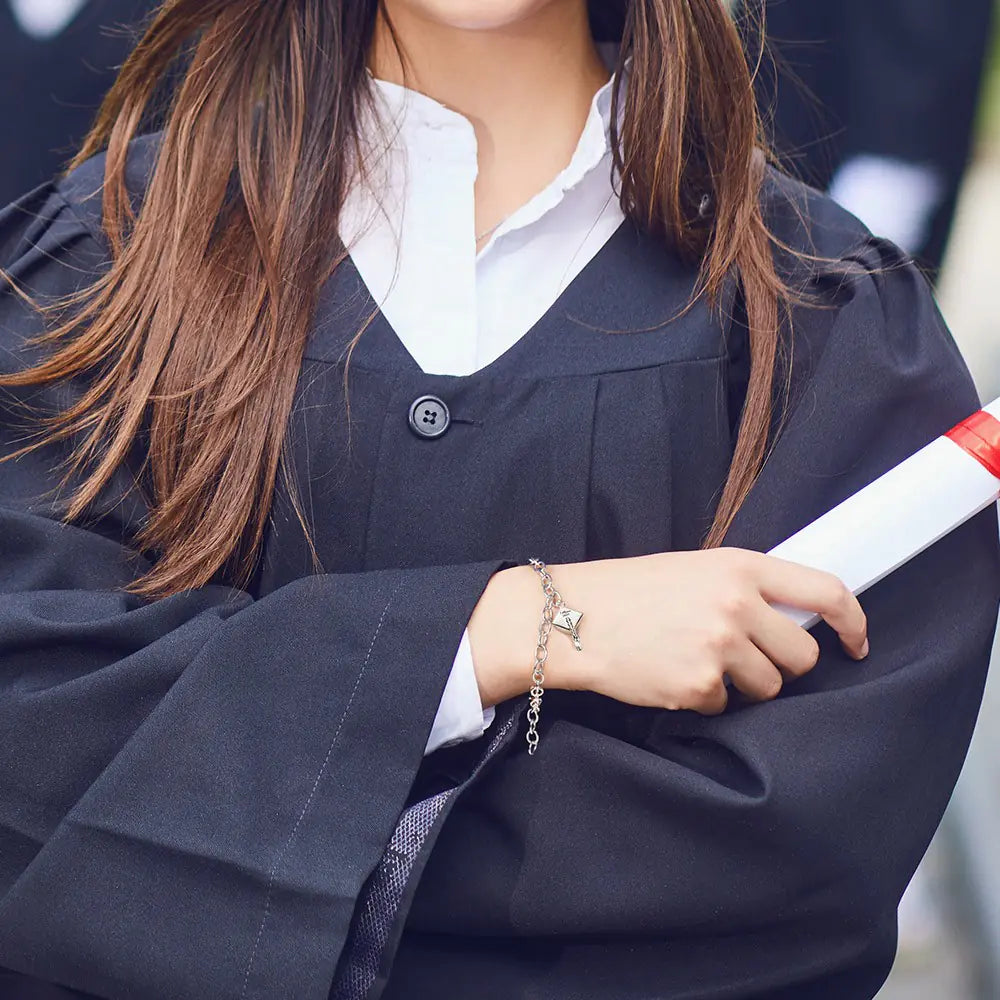 Personalised Graduation Mortar Board Hat Bracelet