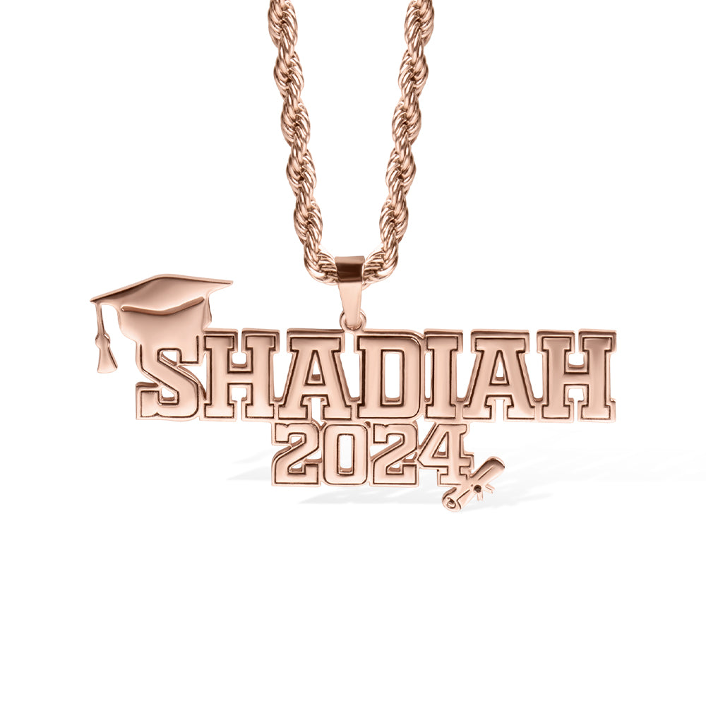 Personalised Graduation Chunky Name Necklace