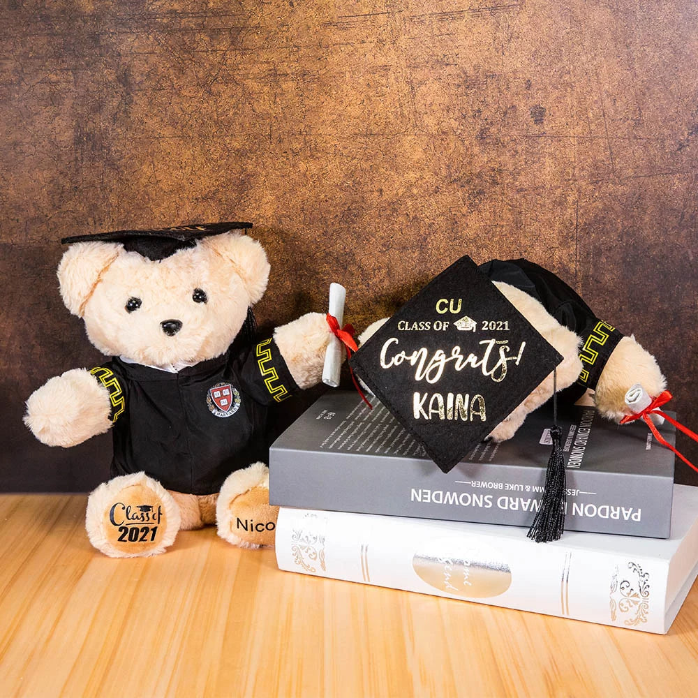 Custom Graduation Teddy Bear with School Badge