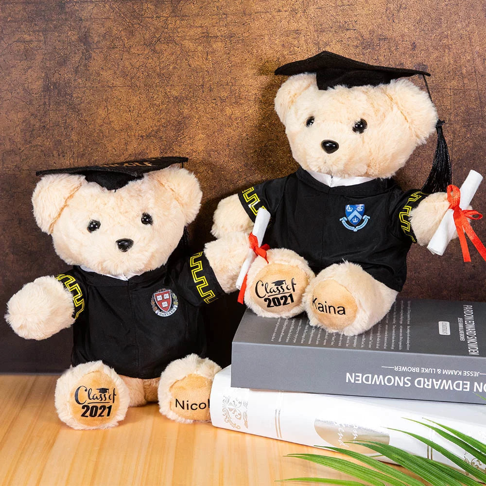 Custom Graduation Teddy Bear with School Badge