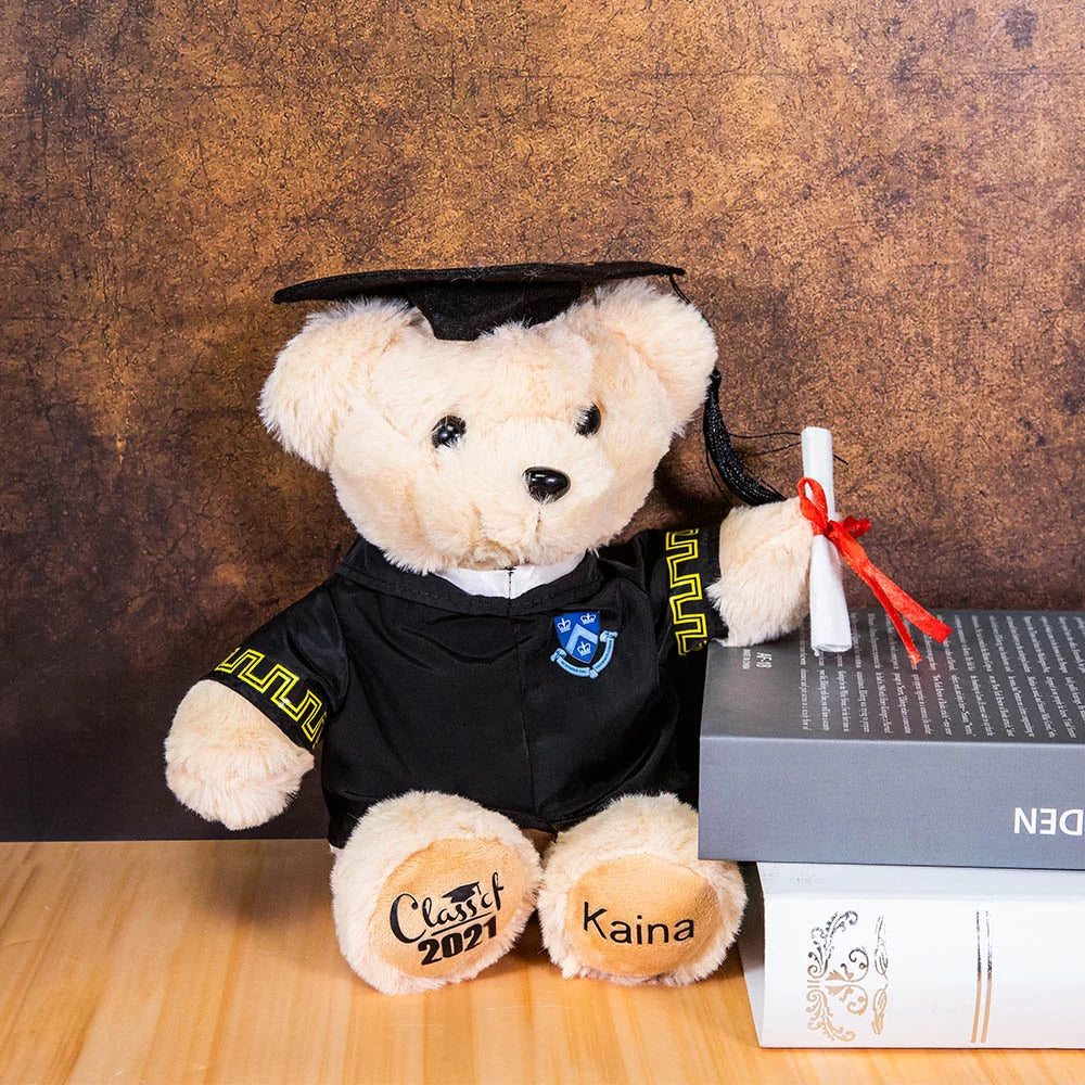 Custom Graduation Teddy Bear with School Badge