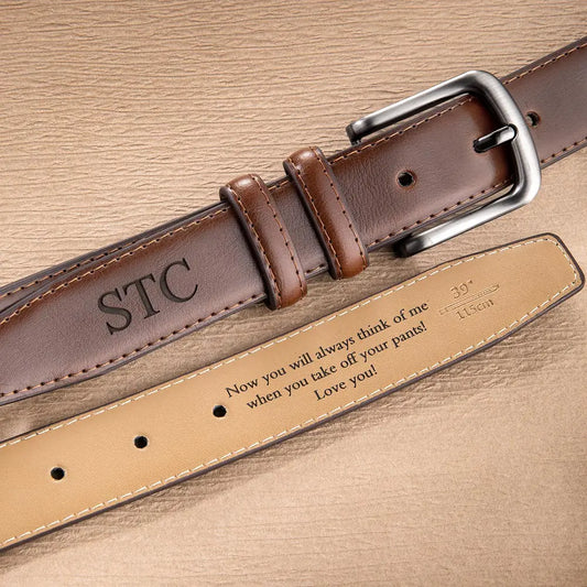 Men's Personalised Leather Initial Belt