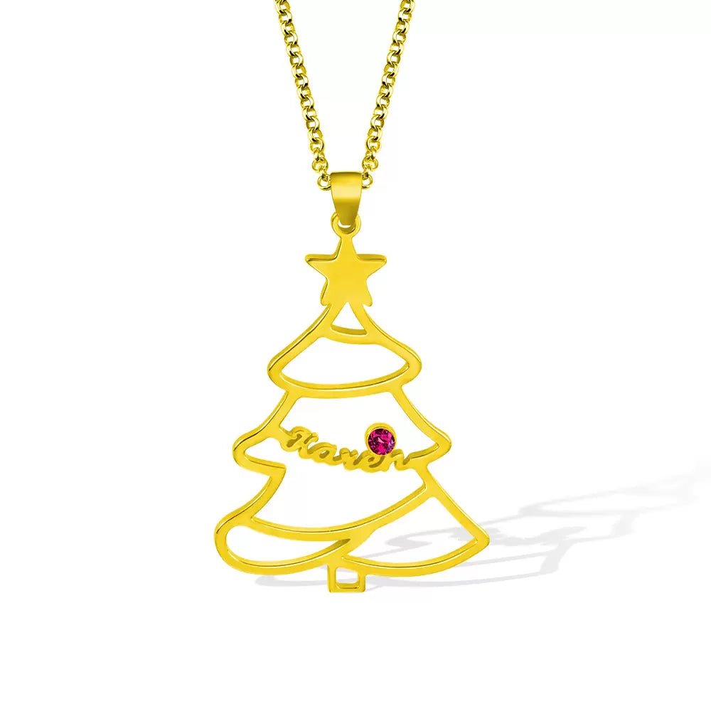 Personalised Christmas Tree Necklace