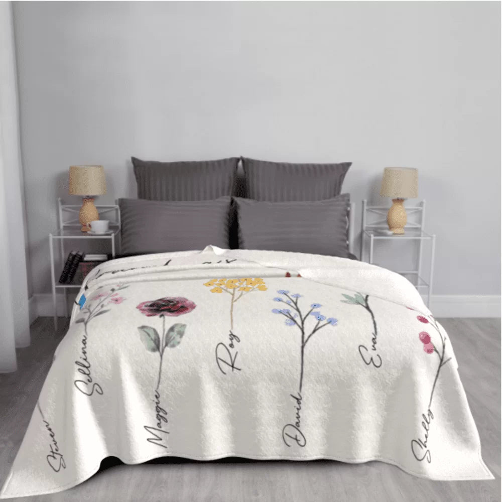 Personalised Grandma’s Garden Flower Blanket