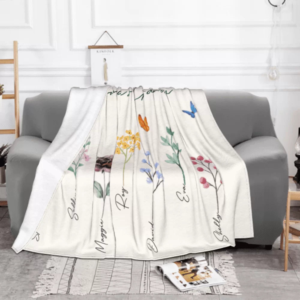Personalised Grandma’s Garden Flower Blanket