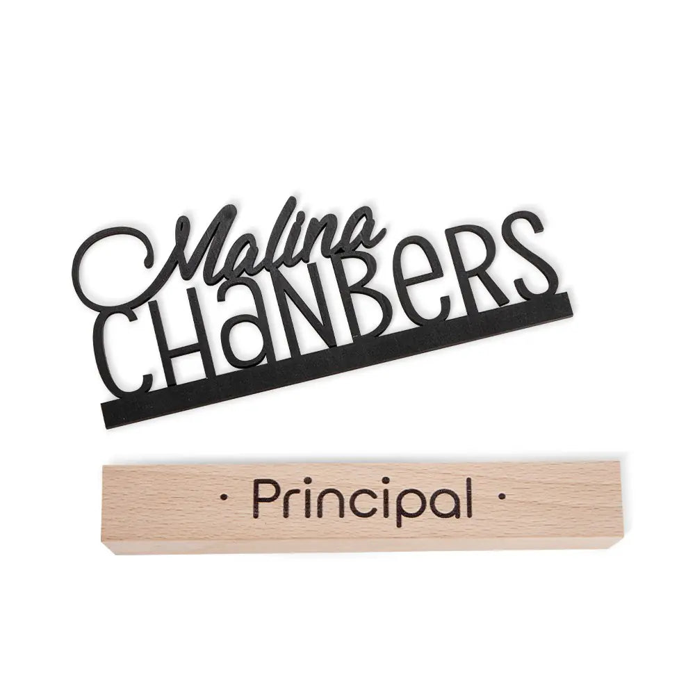 Teachers Personalised Wooden Desk Name Sign