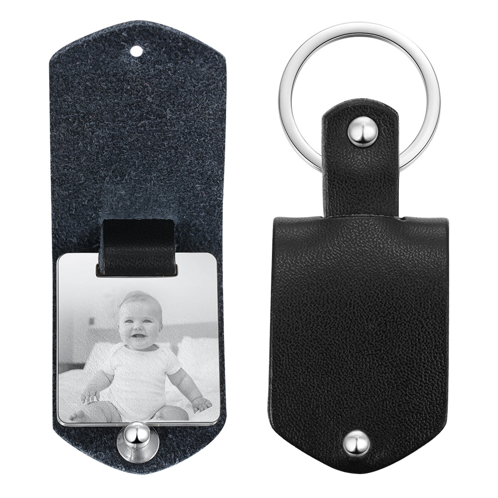 Personalised Leather Photo Keyring