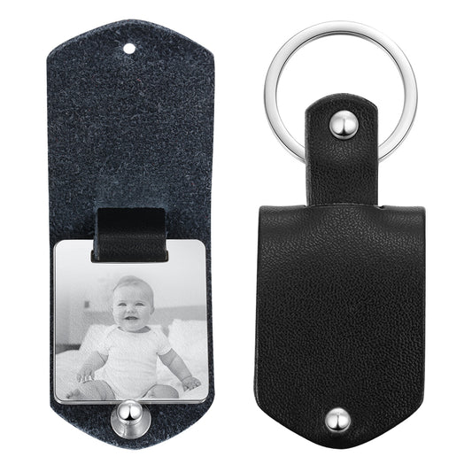 Personalised Leather Photo Keyring