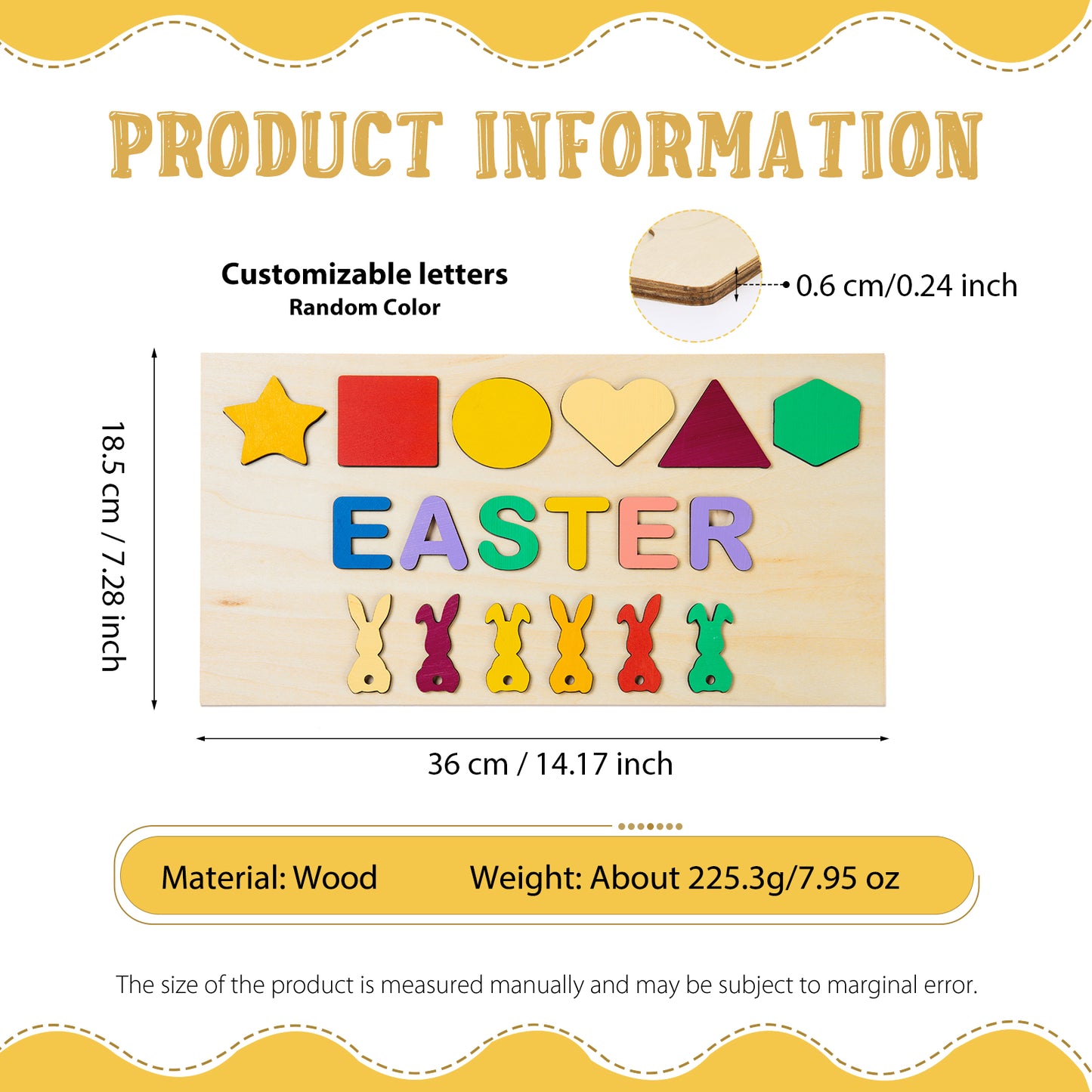 Personalised Wooden Kids Easter Puzzle