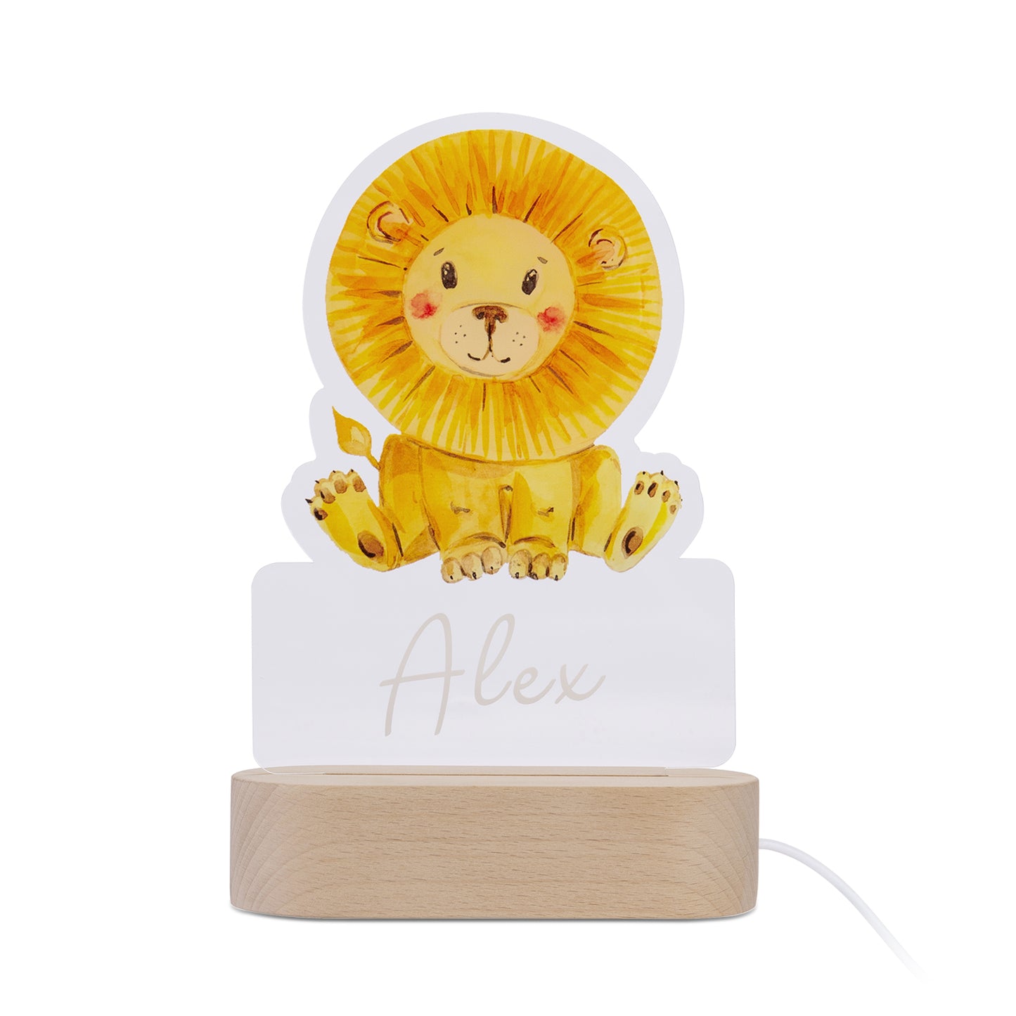 Personalised Baby Lion Name Night Light