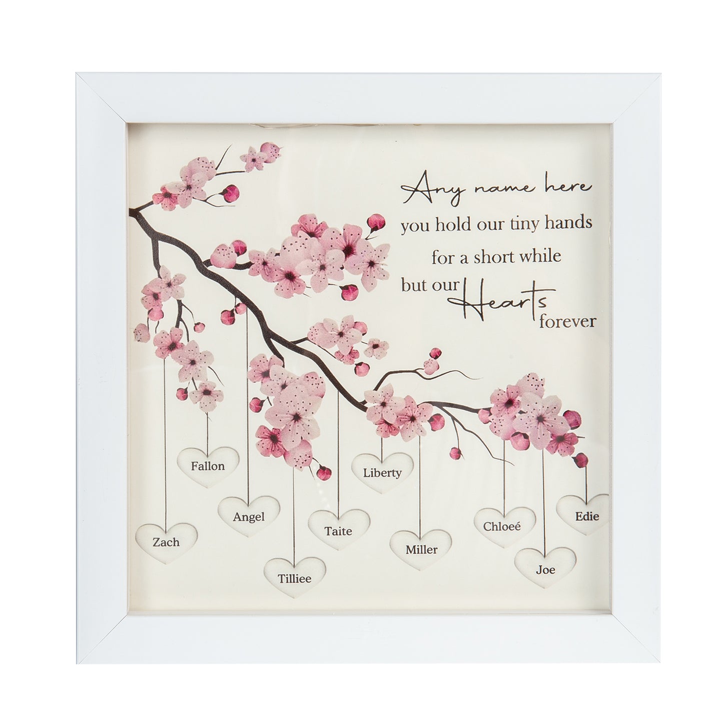Personalised Cherry Blossom Names Led Lit Frame